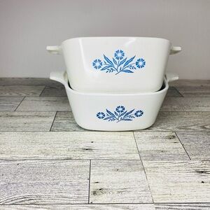 Bundle of 2 vintage Corning Ware BlueCornflower casserole dishes